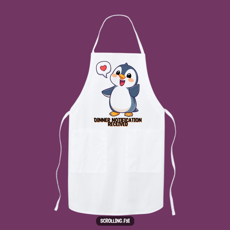 Funny Penguin Notification Apron A Hilarious Gift for Techy Chefs with a Smile