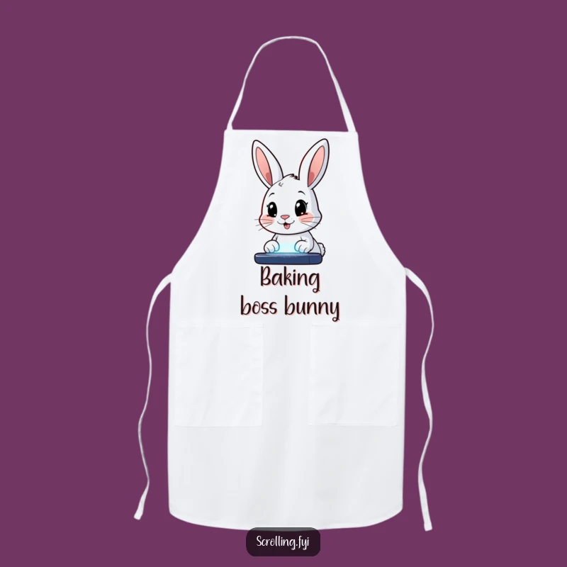 Funny Bunny Screen Apron: Cute Bunny Techie, Kitchen & Craft Protection, Perfect Funny Gift