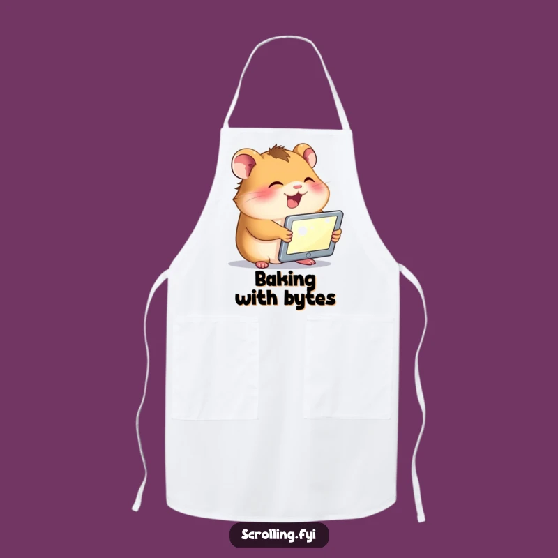 Funny Hamster Tablet Apron: Kitchen Tech Support, Perfect Gift