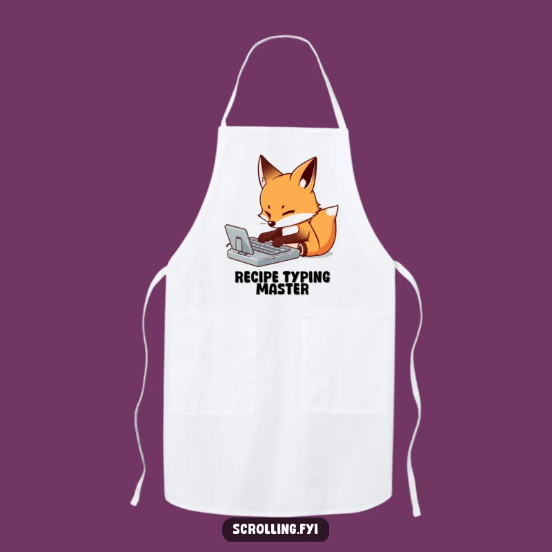 Funny Fox Typing Apron: Work Smarter with Humor, Perfect Gift