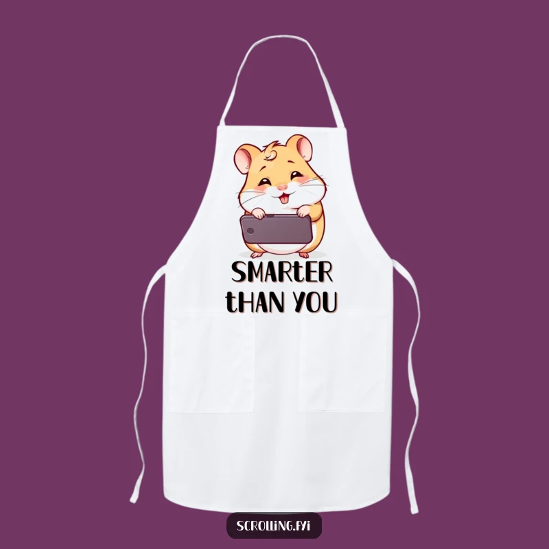 Funny Giggling Hamster Apron, Hilarious Phone Meme Kitchen Wear, Perfect Funny Gift