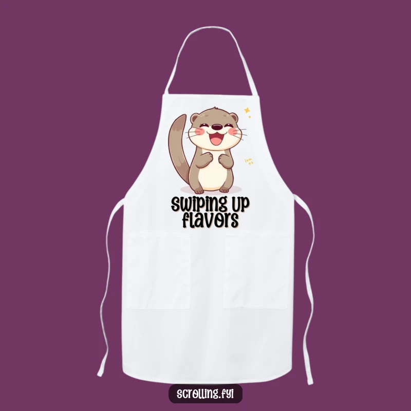 Funny Otter Tech Apron: Cook with Digital Savvy