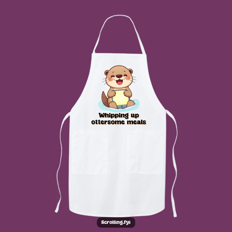 Funny Otter Chef's Helper Apron: A Hilarious Gift for Kitchen Navigators and Foodies