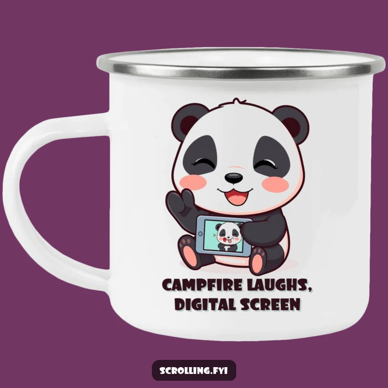 Funny Panda Meme Camping Mug: Campfires and Chuckles