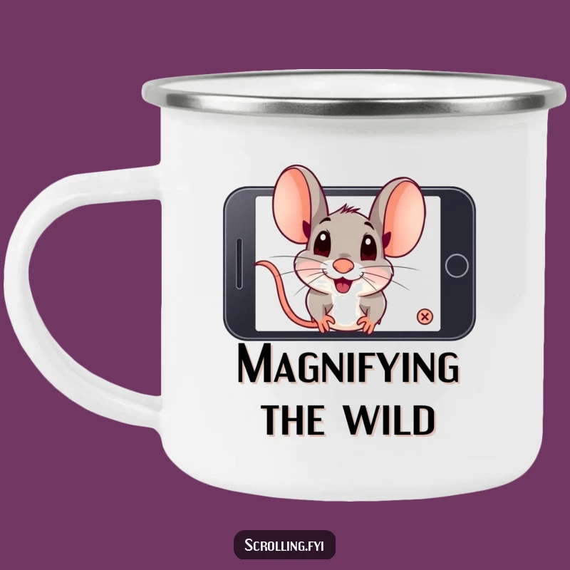 Funny Mouse Phone Camping Mug: Hilarious Drinkware for the Tech-Obsessed Outdoorsman
