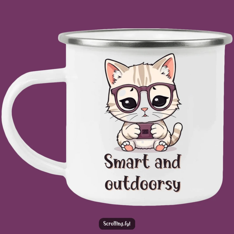 Funny Cat Enamel Mug: Smart & Hilarious Camp Companion Gift