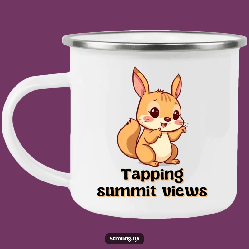 Funny Squirrel Camping Mug - Durable and Hilarious Gift for Outdoor Techies