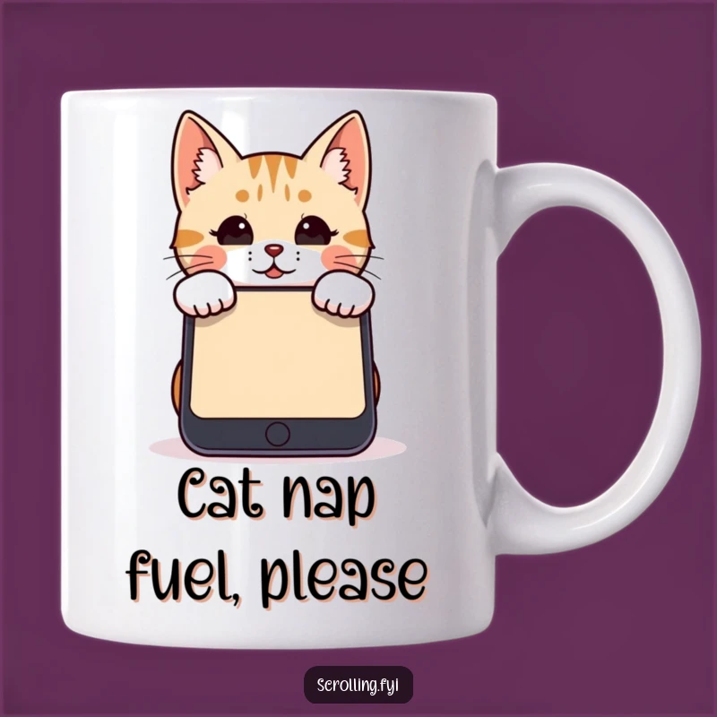 Funny Cat Smartphone Mug: Hilarious Gift for Tech-Savvy Feline Fans!