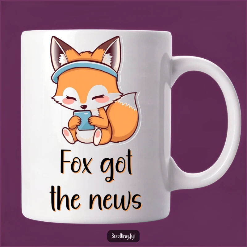 Funny Fox Phone Lover Mug: Happy & Hilarious Gift Idea