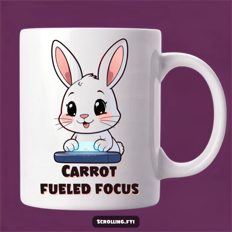 Funny Bunny Screen Mug: Wide-Eyed Bunny Obsessed, Digital Life Humor, Perfect Funny Gift