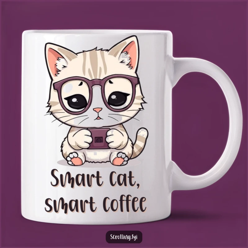Funny Cat Gamer Mug: Smart & Hilarious Tech-Savvy Feline Gift