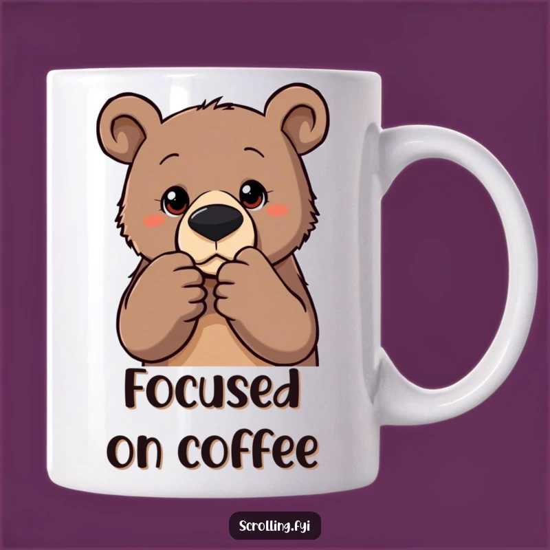 Funny Determined Bear Zoom Mug - Hilarious Gift for Photographers and Snack Lovers