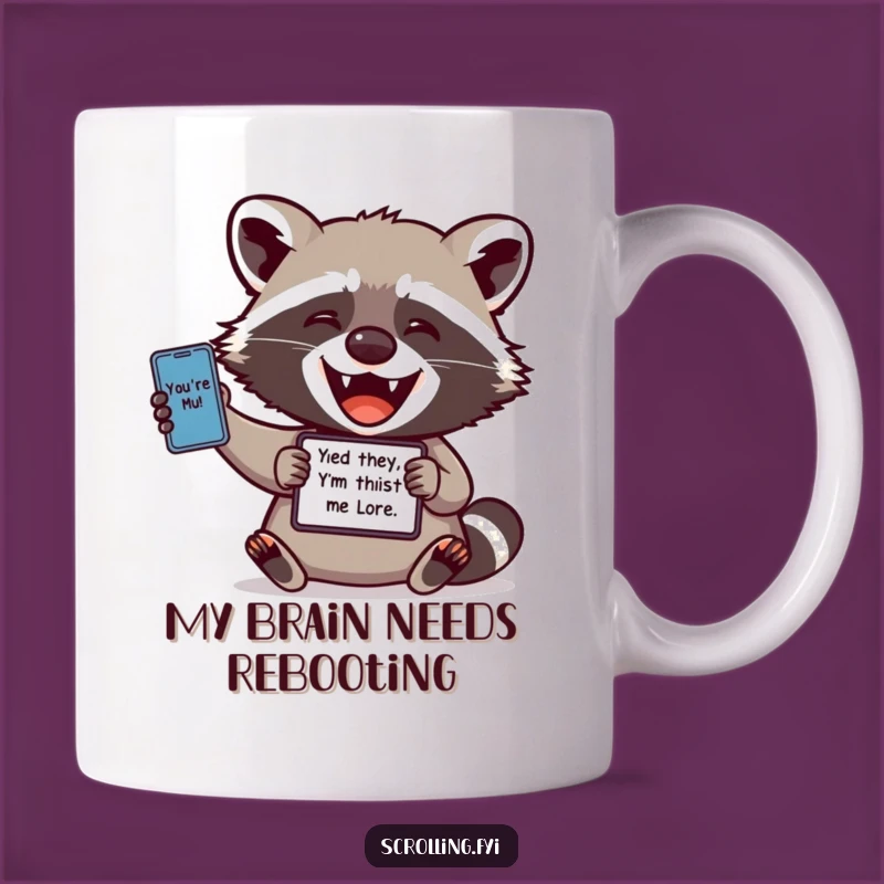 Funny Raccoon Meme Mug: A Delighted Raccoon Sharing Laughs, Perfect Gift