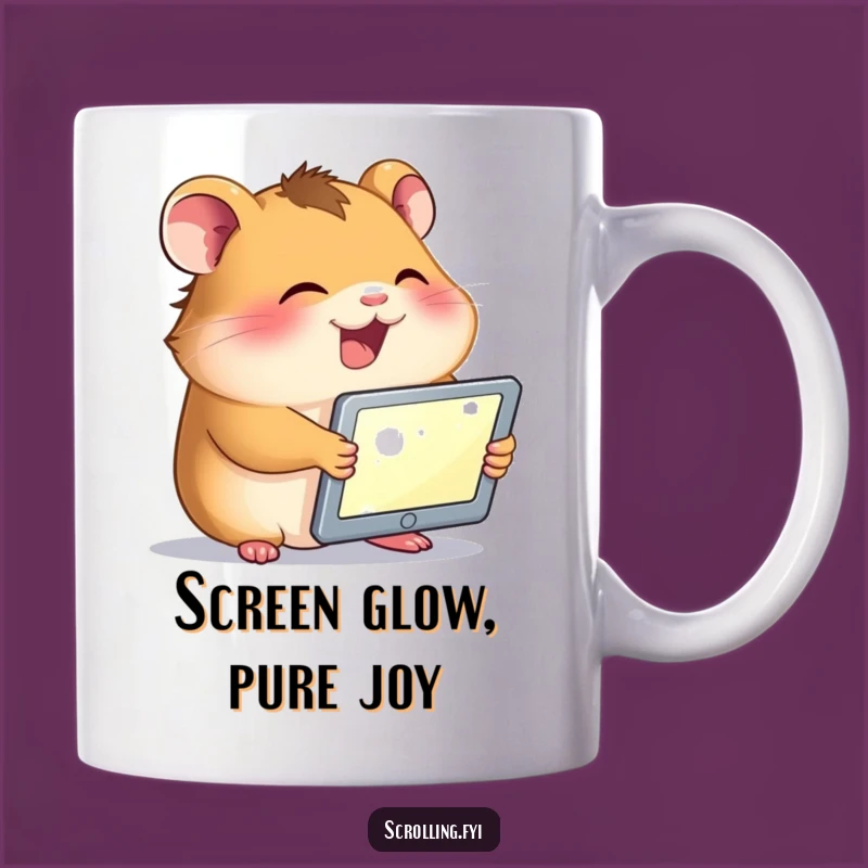 Funny Hamster Tablet Mug: Giggling Tech Enthusiast, Perfect Gift for Small Pet Lovers