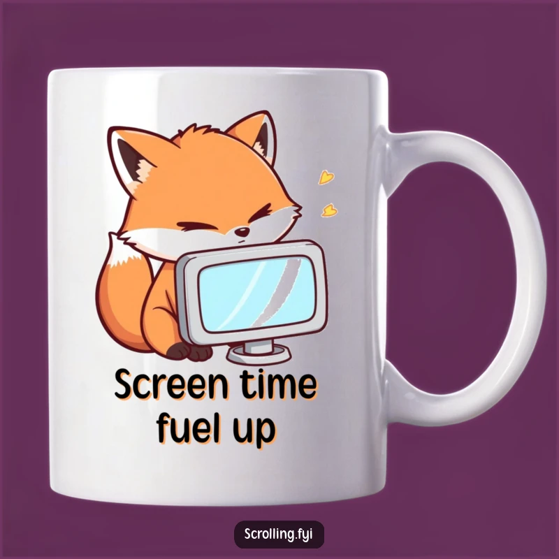 Funny Fox Gamer Mug: Intense Screen Stare & Humor Gift