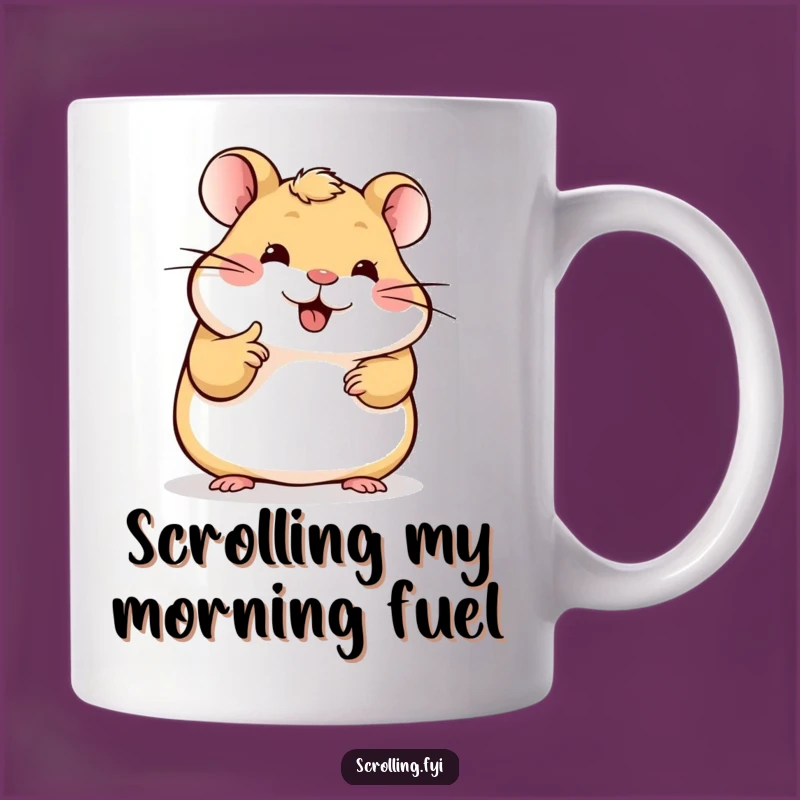 Funny Hamster Scroll Mug: Addicted Hamster, Perfect Funny Gift for Tech Lovers!