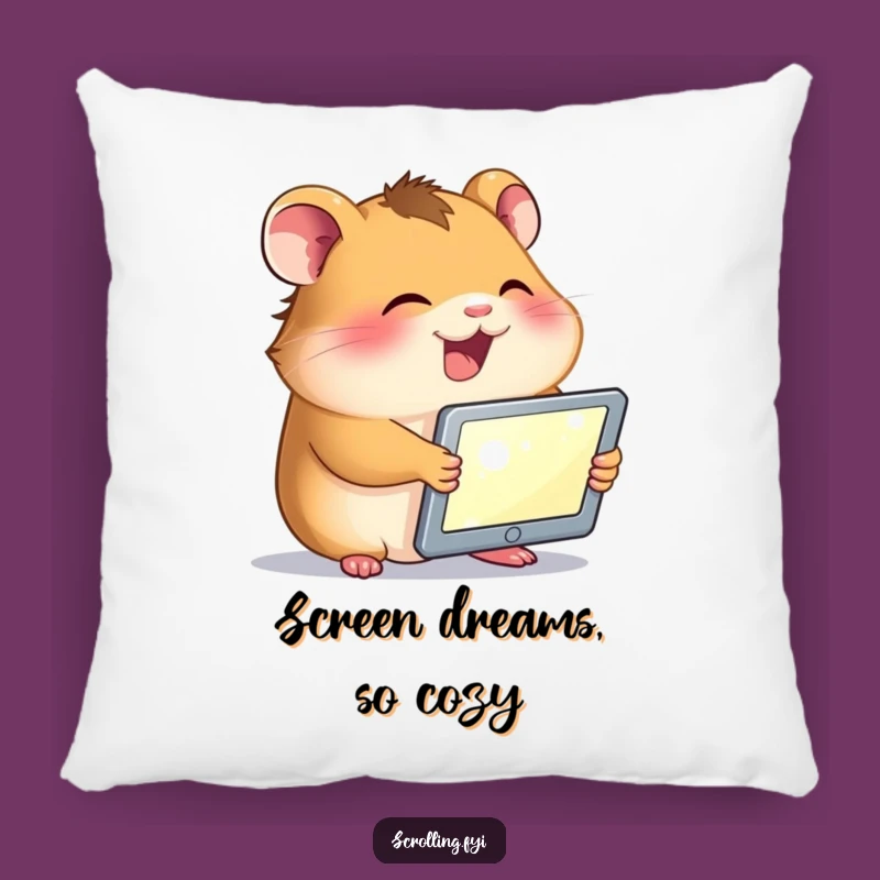 Funny Hamster Tablet Pillow: Cozy Tech Cuddles, Hilarious Gift