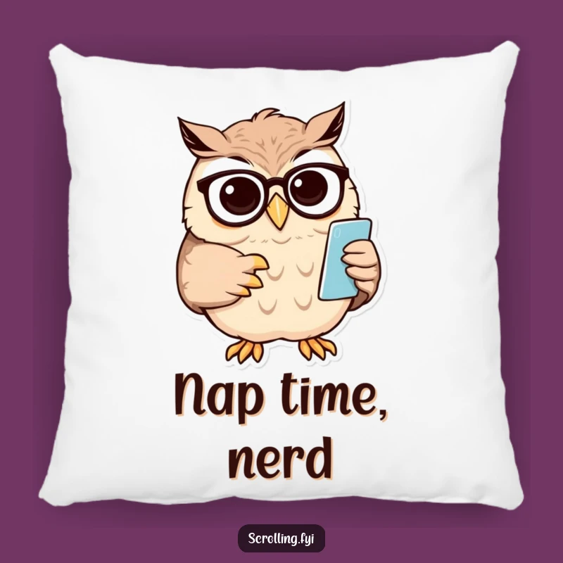 Funny Owl Pillow: Rest Your Head on Wisdom with This 'Specs-tacular' Pillow