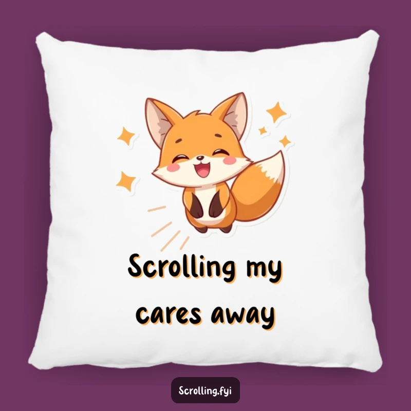 Funny Scrolling Fox Pillow - Comfy and Hilarious Gift for Couch Potatoes