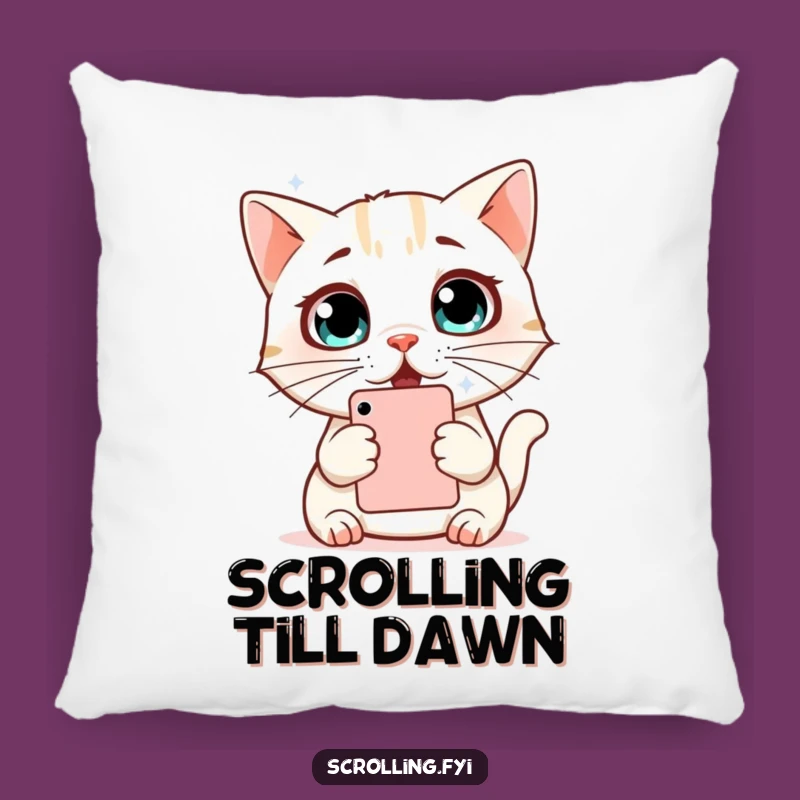 Funny Surprised Cat Pillow: Plush Phone Amazement Comfort, Adorable Funny Gift