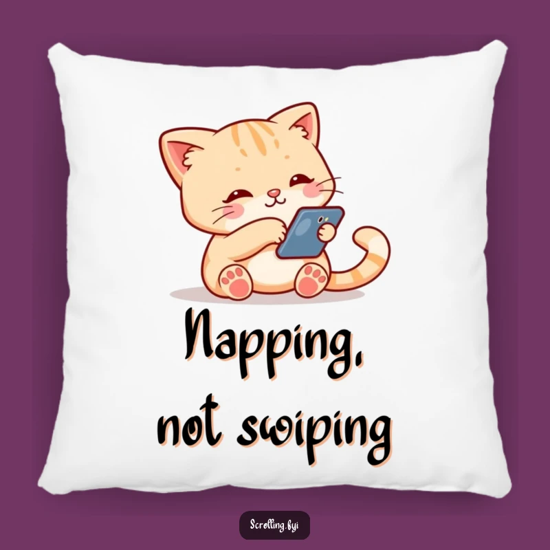 Funny Cat Phone Pillow: Cozy Cat Tech Cushion, Soft & Cute, Perfect Funny Gift
