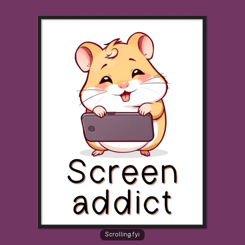 Funny Giggling Hamster Digital Art, Hilarious Phone Meme Download, Instant Funny Gift