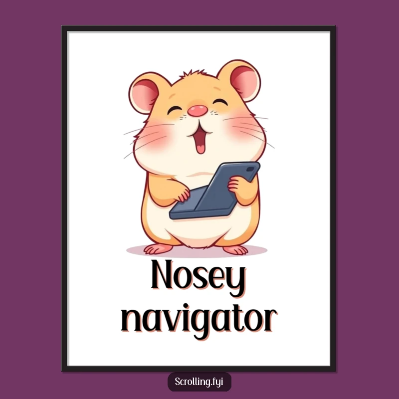 Funny Hamster Scroll Master Digital Art: Hilarious Pet & Tech Decor!