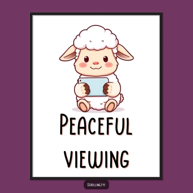 Funny Sheep Digital Art: 'Serene Sheep' Print for Your Walls