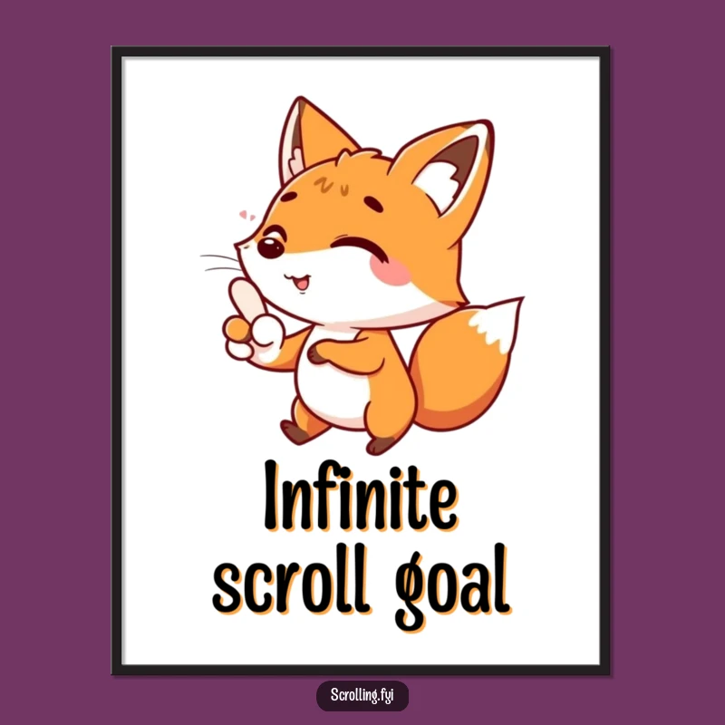Funny Fox Digital Print: Instant Hilarious Scrolling Wall Art Gift