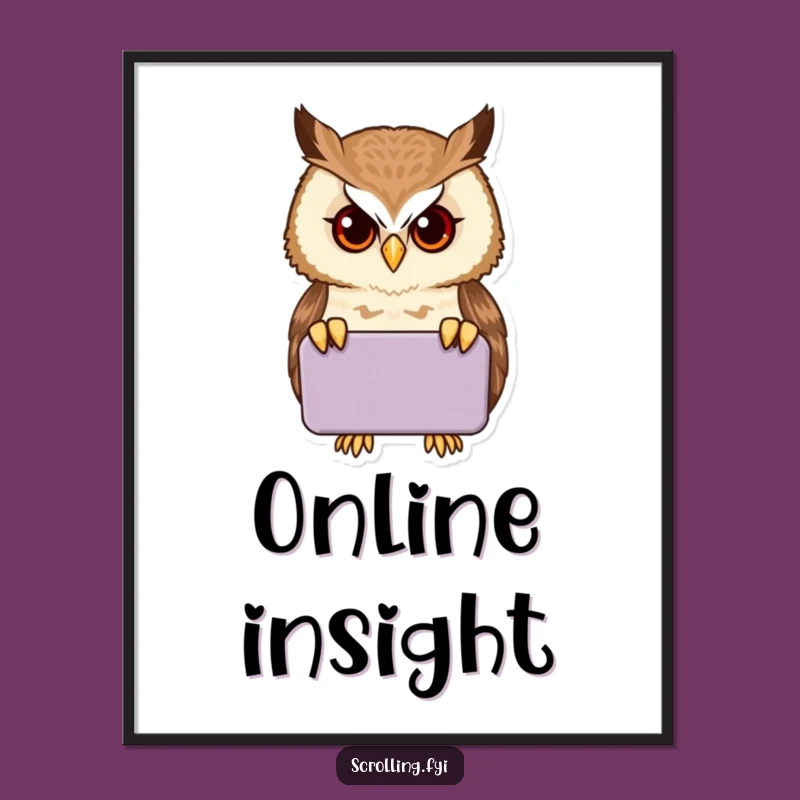 Funny Proud Owl Tech Digital Print - Instant Smart Decor