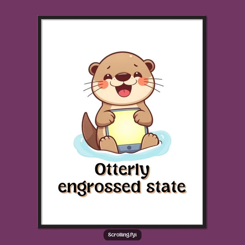 Funny Otter App Navigator Digital Art: Hilarious Decor for Tech-Savvy Spaces