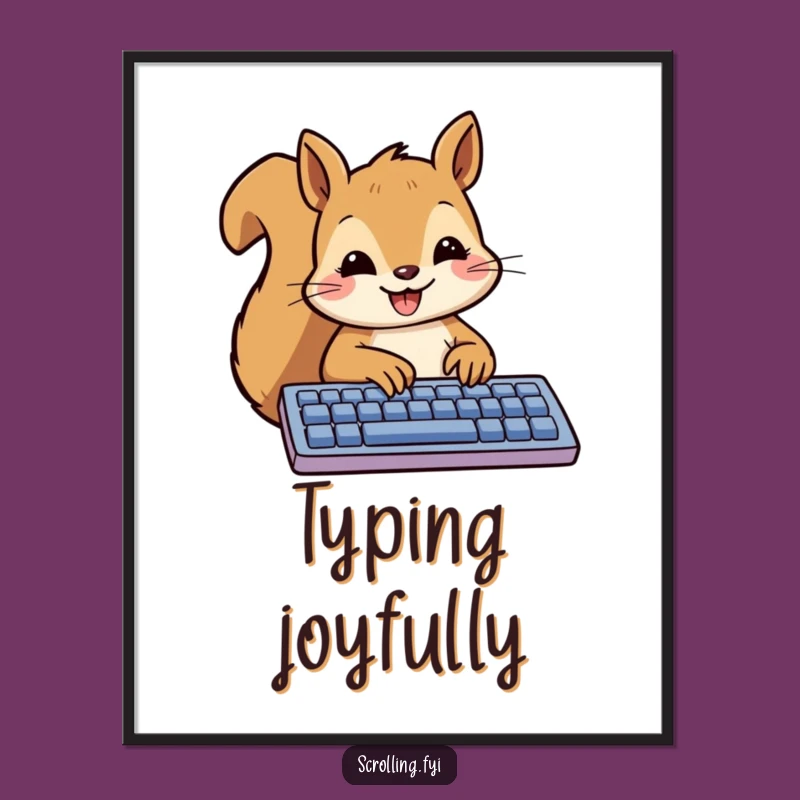 Funny Squirrel Digital Art - Downloadable Decor for Tech Enthusiasts