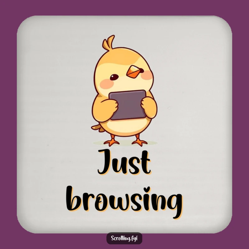 Funny Bird Watching Device Coaster, Cute Tech Humor Table Protector, Perfect Funny Gift