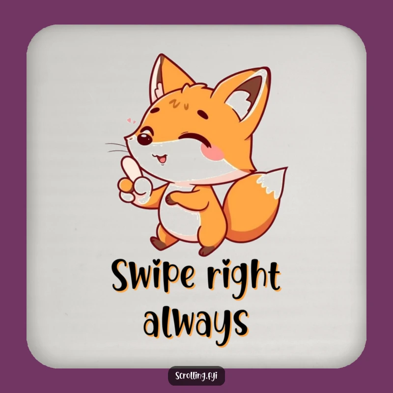 Funny Fox Coaster Set: Hilarious Scrolling Protection Gift