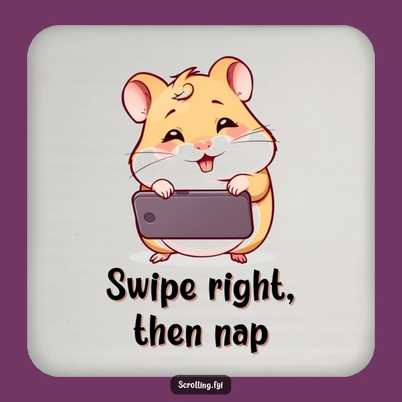 Funny Giggling Hamster Coaster, Hilarious Phone Meme Table Protector, Perfect Funny Gift