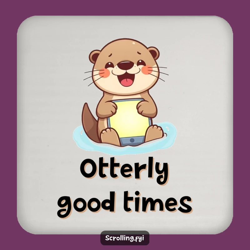 Funny Otter App User Coasters: Protect Surfaces With Hilarious Otter Charm