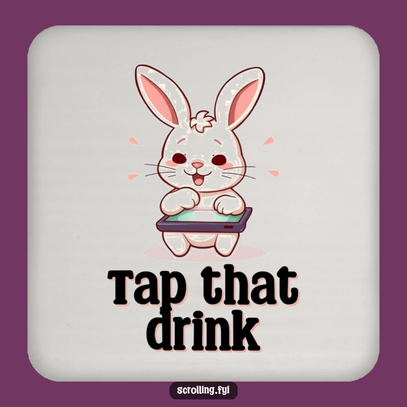 Funny Rabbit Coaster Set: Hilarious Tablet Protection Gift