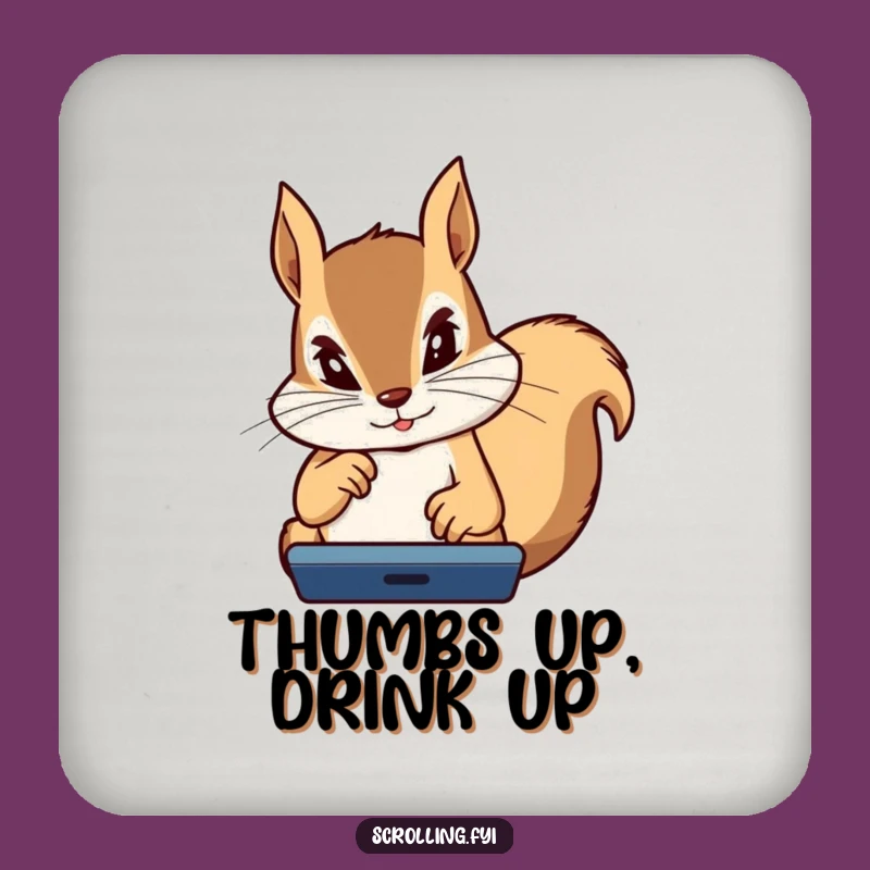 Funny Squirrel Coaster: Intense Gamer, Protect Surfaces Humorous Gift!
