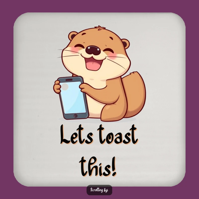 Funny Otter Sharing Coaster: Protect Surfaces with Friendship