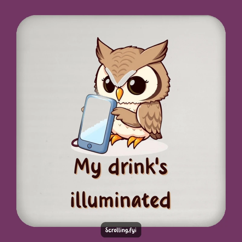 Funny Owl Phone Coaster: Curious Peering for Tabletops
