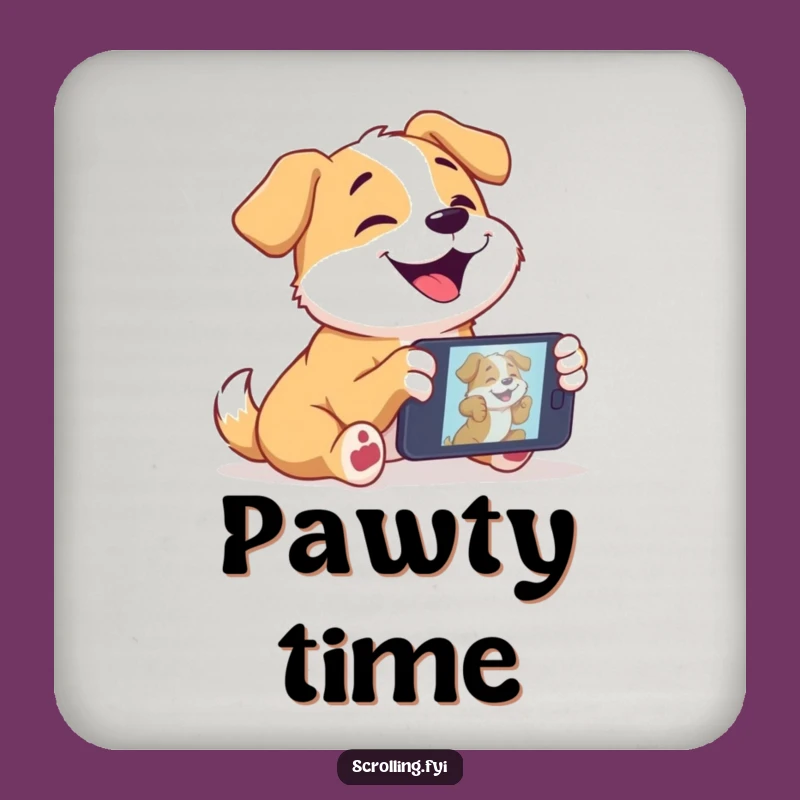 Funny Dog Drink Coaster: Protect Surfaces with This 'Screen Time Pup' Coaster