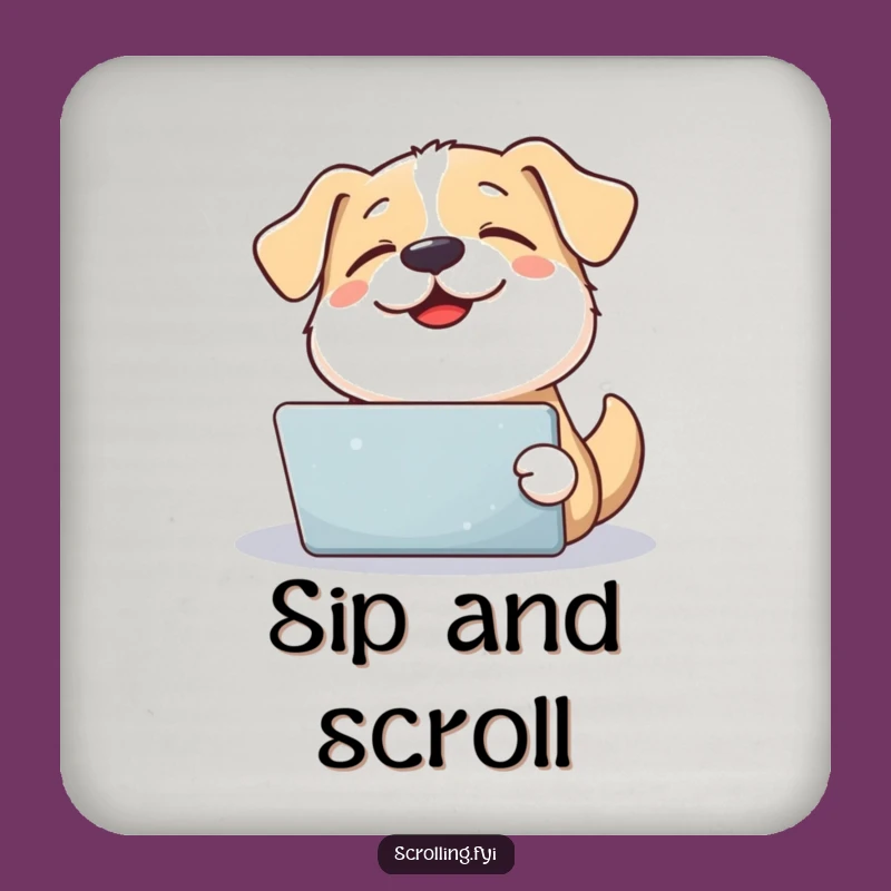 Funny Dog Tablet Joy Coaster: Protect Surfaces with Hilarious Pet Art, Perfect Gift