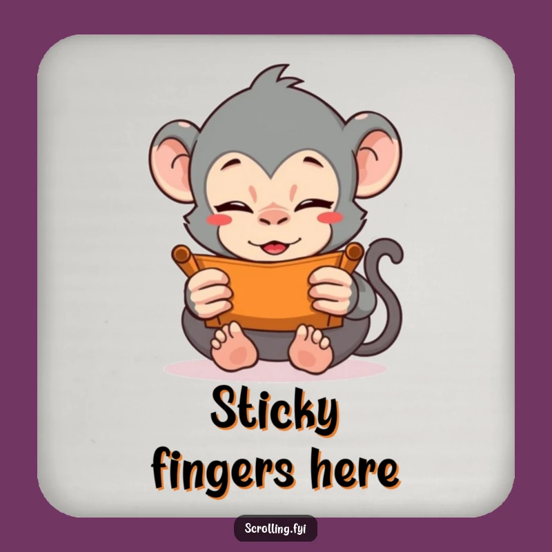 Funny Monkey Coaster: Vigorously Scrolling for Your Drinks