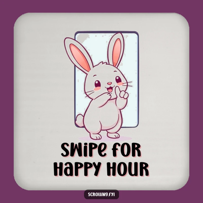 Funny Tech Rabbit Coaster: Protect Surfaces with Digital Humor