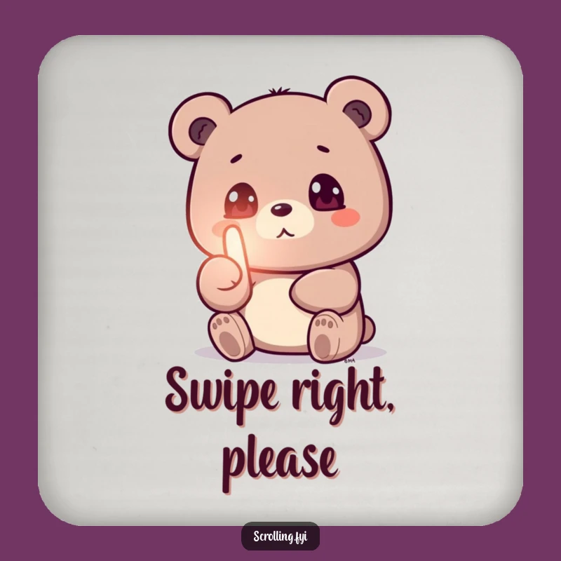 Funny Bear Screen Addict Coaster: Protect Surfaces from Digital Humor