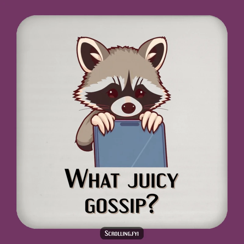 Funny Mischievous Raccoon Coaster: Protect Surfaces with a Peek, Chic Funny Gift