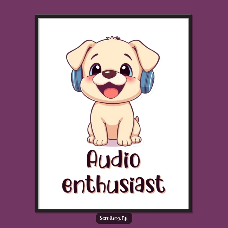 Funny Puppy Notification Poster: Delightful Wall Art for Dog & Tech Fans