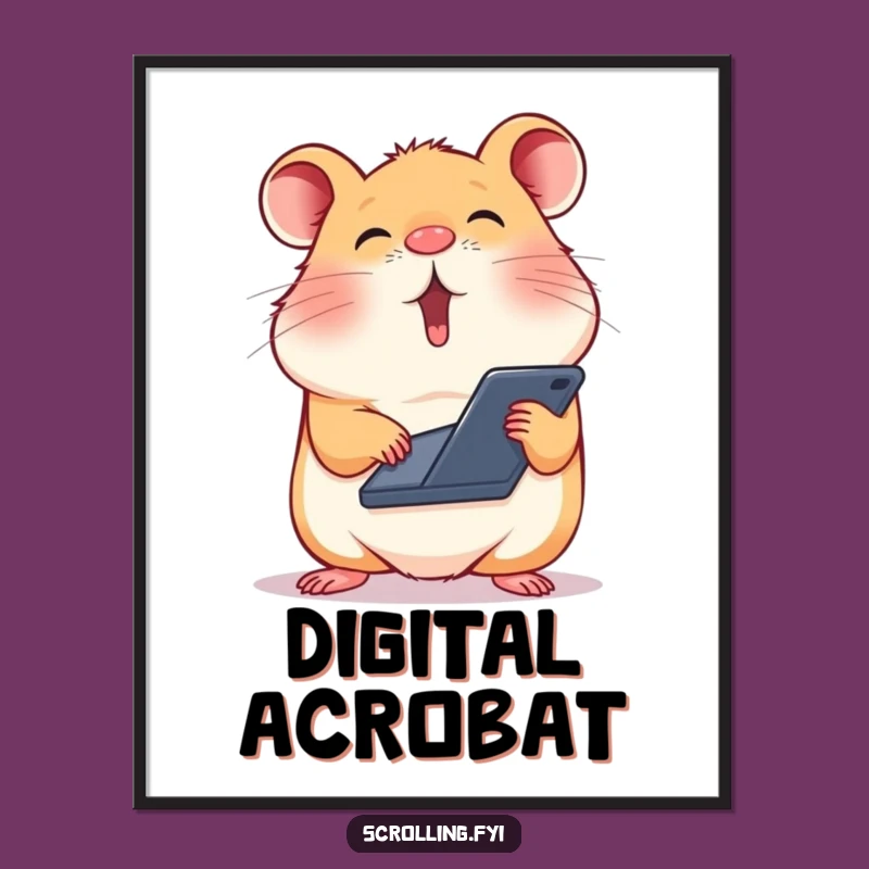 Funny Hamster Scroll Master Poster: Hilarious Digital Art for Your Space!