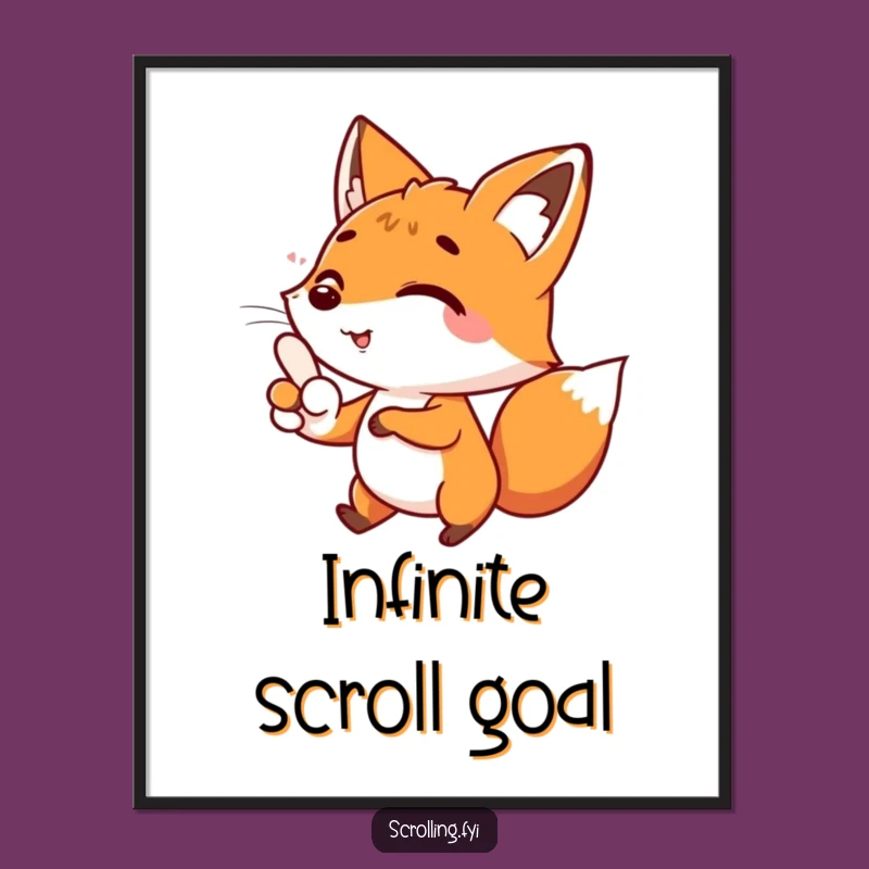 Funny Fox Art Poster: Vibrant & Hilarious Scrolling Scene Gift
