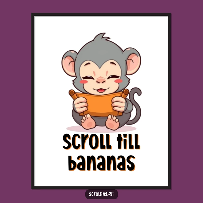 Funny Monkey Scrolling Poster: Vigorously Humorous Art for Walls